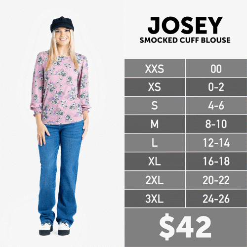 Josey Size Chart